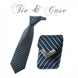 Tie & Mobile Case "Blue Shadow Stripes"