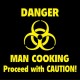 Keukenschort en muts 'Danger Men Cooking'
